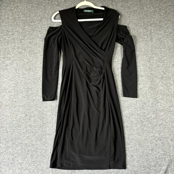 Lauren Ralph Lauren Dresses & Skirts - Lauren Ralph Lauren Jersey Cold Shoulder Dress Womens 6 Black